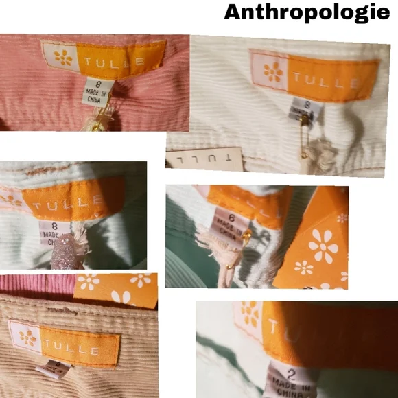 Anthropologie "Tulle" wide leg corduroy pants - Picture 2 of 5